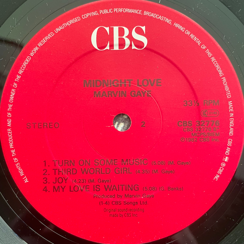 Marvin Gaye ‎– Midnight Love (Англия)