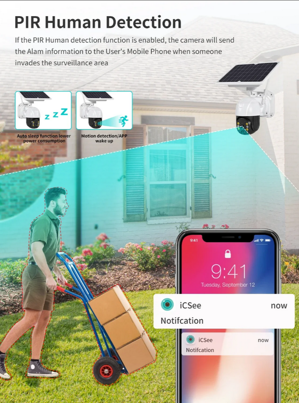 Wi-fi Smart камера RoHS TQ-1 FHD/Sim4G +Solar панель