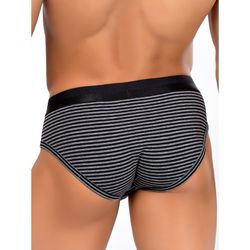 Мужские трусы слипы серые в черную полоску Opium Brief R110