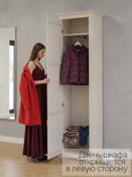 Шкаф распашной для одежды Неаполь из натурального дерева, белый