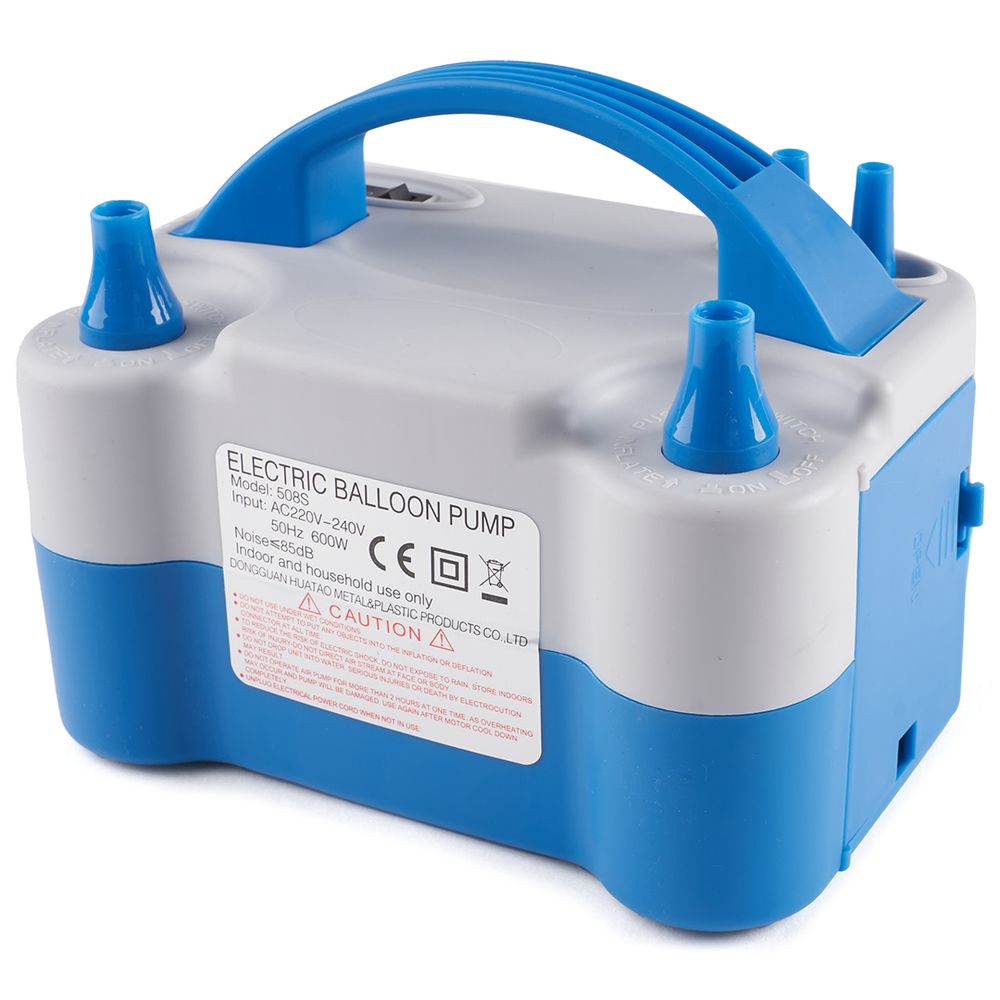 Компрессор, 2 нажимных клапана надува, Серый/Синий, 600 ватт, 1 шт.
