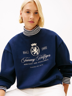 Свитшот Tommy Hilfiger Embroidered Script Crest Logo Sweatshirt Dark Blue