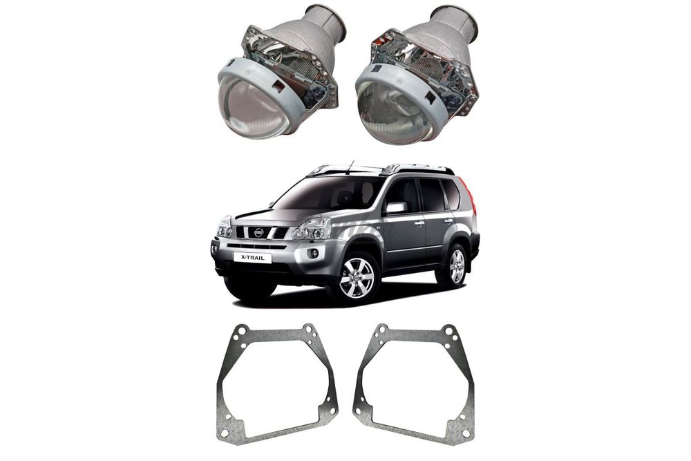 Готовый комплект для замены штатных линз Nissan X-Trail дорестайлинг 2007-2011