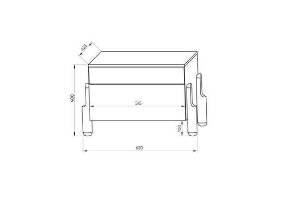 Тумба прикроватная Basic 2 ящика ширина 60 см (светло-серый)