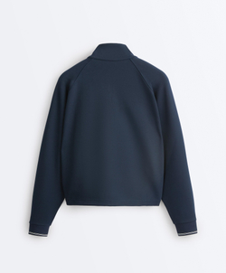 Oysho Куртка пике из хлопка с контрастным Piping, синий