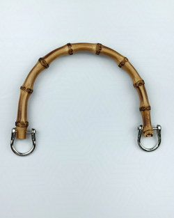 Ручка для сумки, бамбук, с полукольцами, 13,5 × 10,5 см, металл серебро