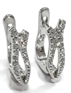 Ювелирные серьги из серебра с фианитами