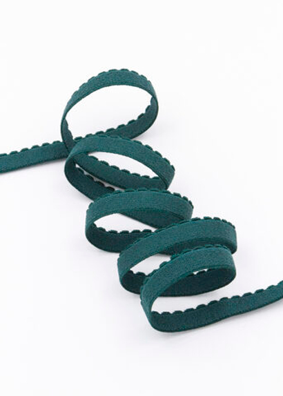 Резинка отделочная темно-зеленая ажурная ширина 12 мм с учетом фестона