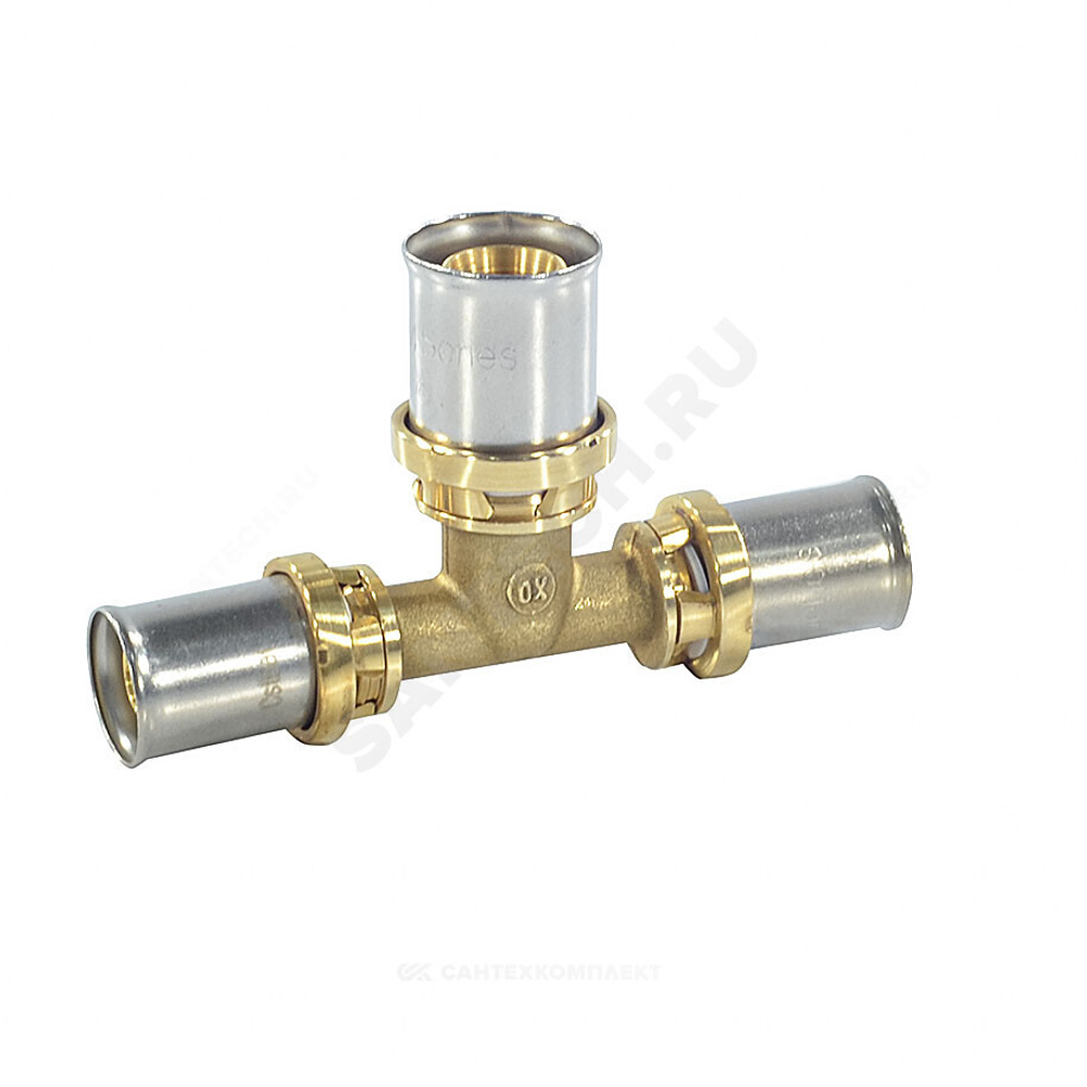 Тройник переходной для МП/PE-X труб латунь пресс Дн 16х20х16 RM151 Giacomini RM151Y045