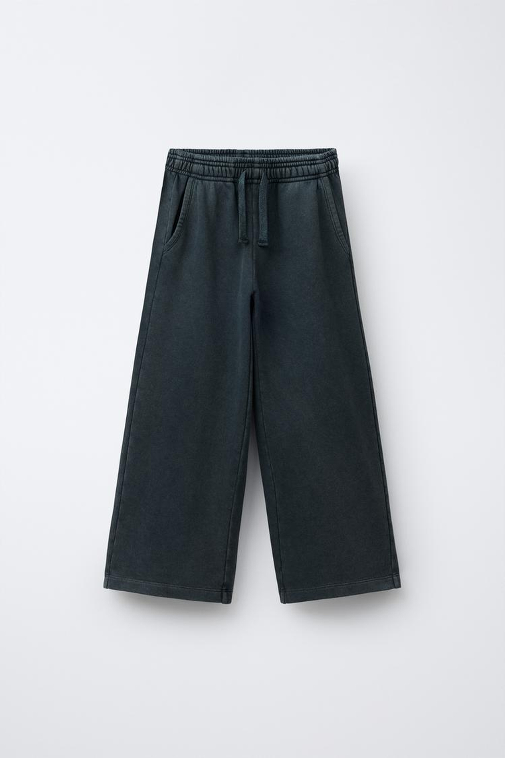 ZARA БРЮКИ WIDE LEG С ЭФФЕКТОМ ПОТЕРТОСТИ, АНТРАЦИТОВО-СЕРЫЙ