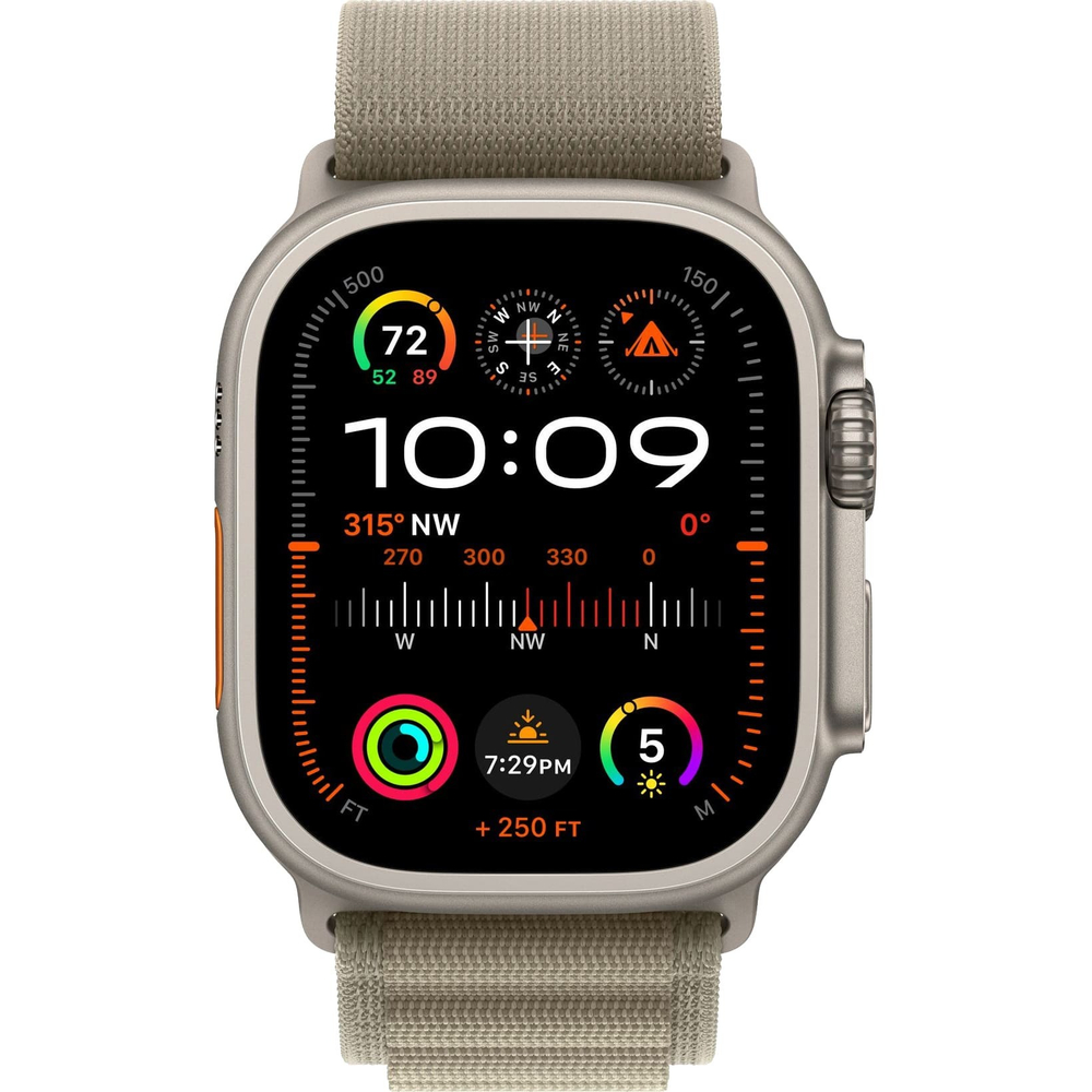 Apple Watch Ultra 2 49mm Alpine Loop Olive / Titanium Case
