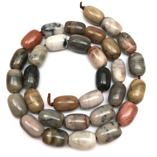 Дерево окаменелое 12х8 мм, бусины - бочонки