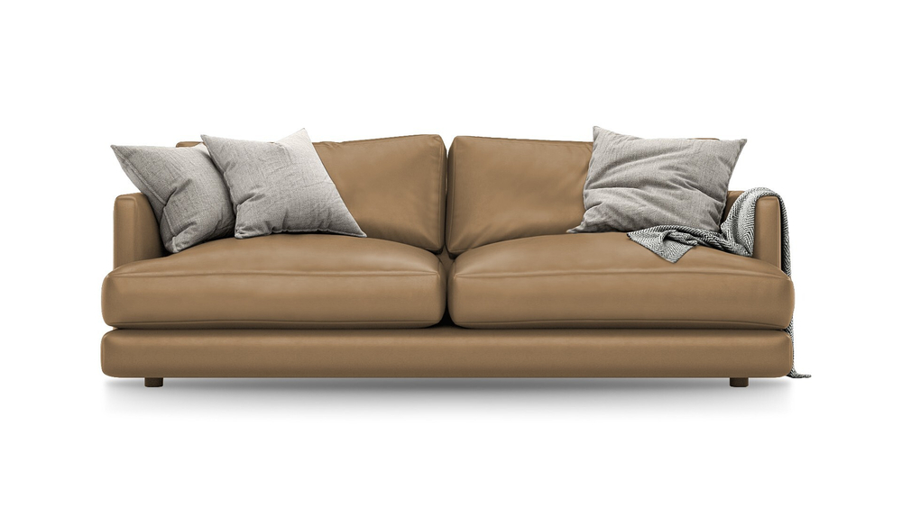 Диван Ибица Madras 26 215*116*93 см, Светло-коричневый Натуральная кожа Еврокнижка Фиеста