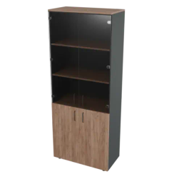 Шкаф для документов высокий со стеклянным фасадом Prego office 800х420х2000 ПОШВШС