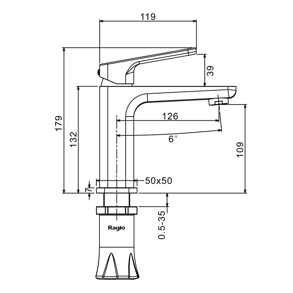 Смеситель для раковины Raglo R51.10.03, золотой сатин