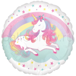 Фольгированная фигура, круг, Единорог Спящий S40,18"/46СМ