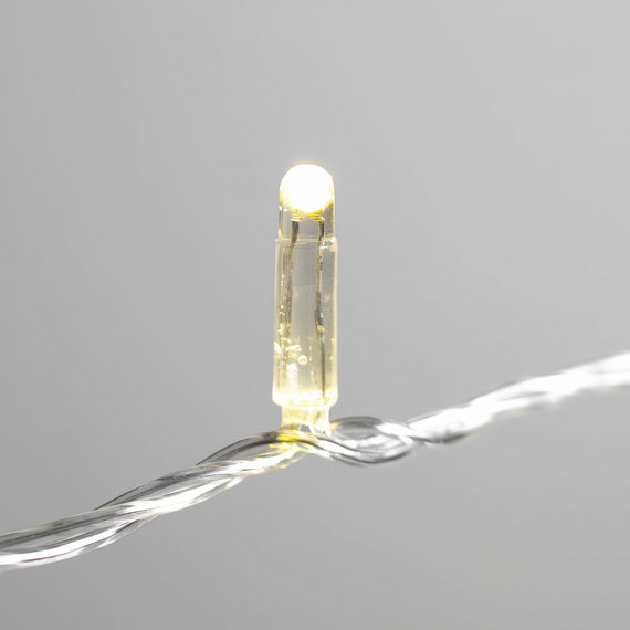 Светодиодная гирлянда 10 м. с колпачком, 100 LED, шампань, 220 В, статика, прозрачный провод ПВХ, IP65, LTC (PST100CAP-10-2CH)