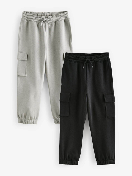 Джоггеры карго для мальчика Next 451-277, 2 шт., Серый, Черный