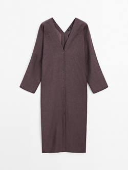 Massimo Dutti Длинное платье-туника, фиолетовый