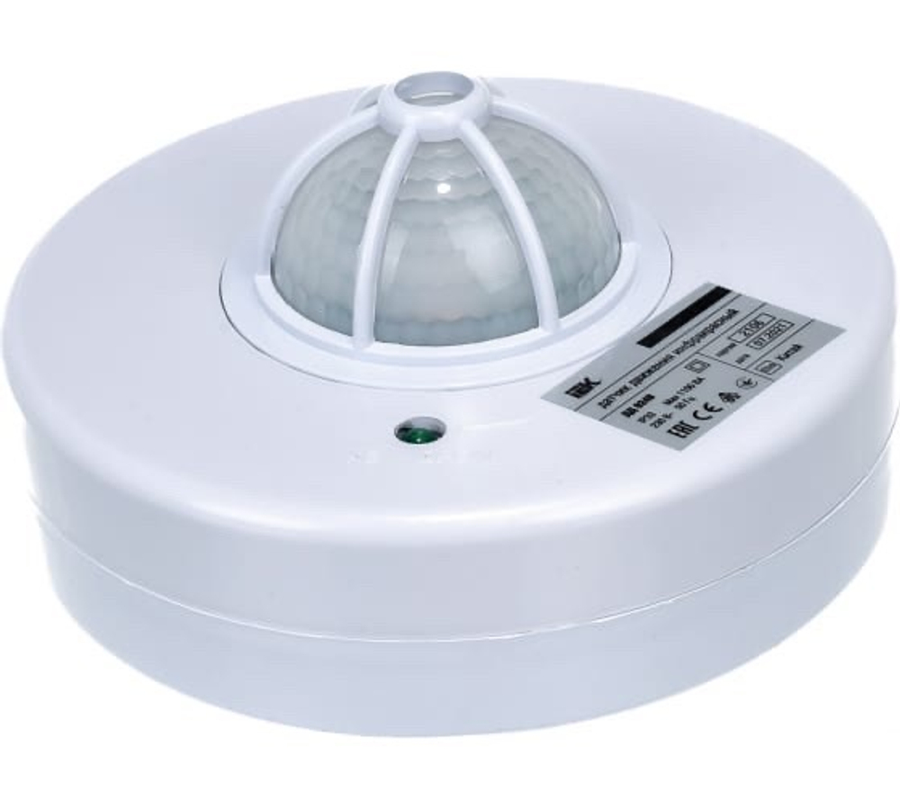 Датчик движения ДД-024В 1100Вт 180-360град 6м IP33 белый IEK LDD11-024B-1100-001