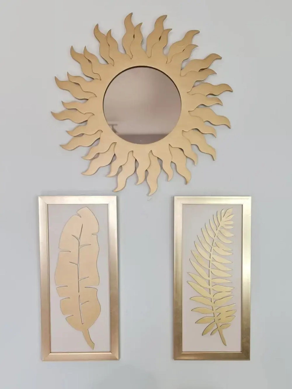 Настенный декор "Листья" в золотой раме