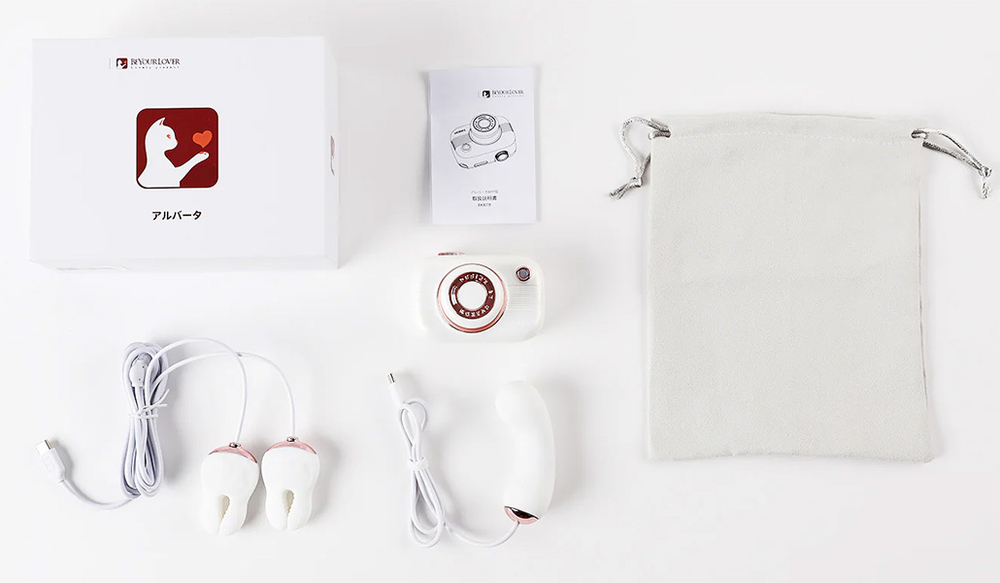 Белый вибростимулятор с вакуумом в форме фотоаппарата BeYourLover Alberta VX007H