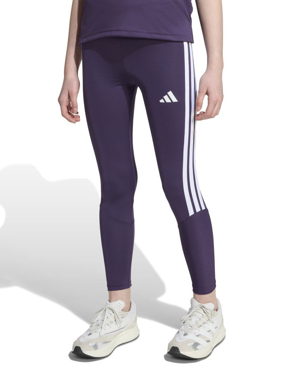 Брюки для девочки теннисные Adidas Train Essentials 3-Stripes - aurora plum/white