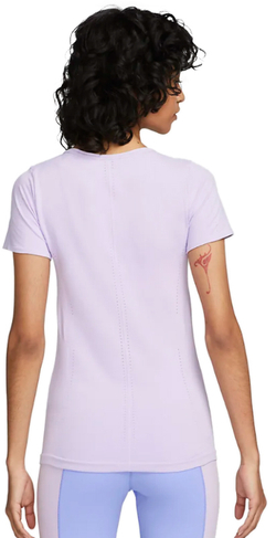 Женская футболка теннисная Nike Dri-Fit Aura Slim Fit Short Sleeve Top - doll/reflective silver