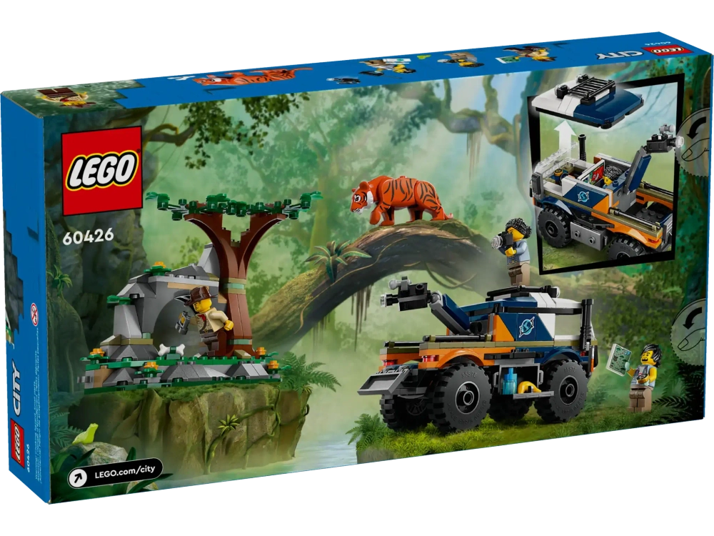 Конструктор LEGO City 60426 Исследователь джунглей на внедорожном грузовике