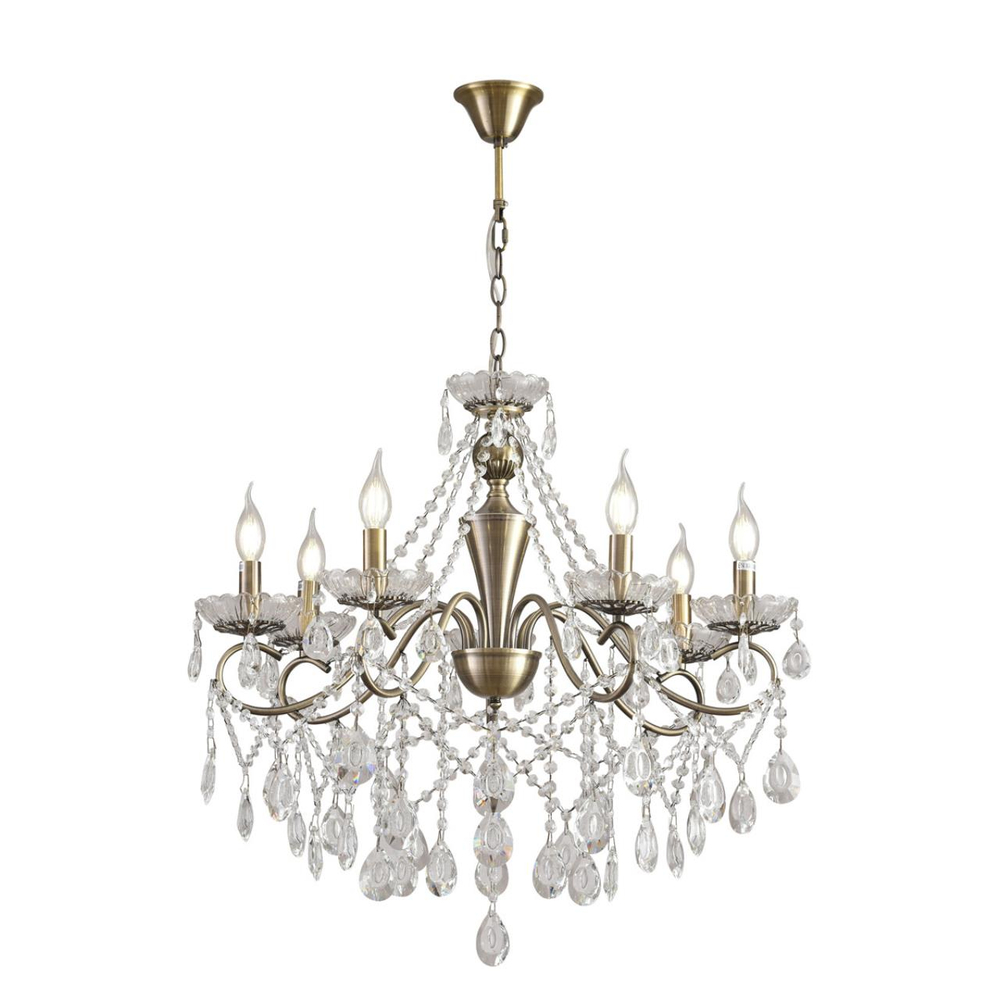 8346/7 CLASSI LN26 089 бронза/прозрачный, металл/хрусталь Люстра потолочная E14 7*40W 220V LUINA