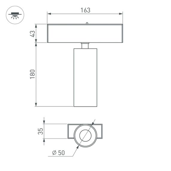 Трековый светодиодный светильник Arlight Mag-Spot-45-R65-18W Warm3000 046595