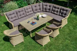 "Латте" плетеный стол из искусственного ротанга 160х90см, цвет соломенный