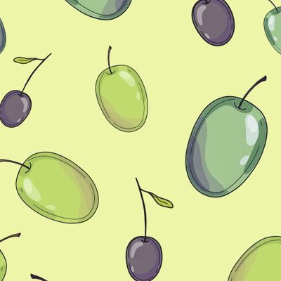 Оливки на фисташковом фоне в итальянском стиле.