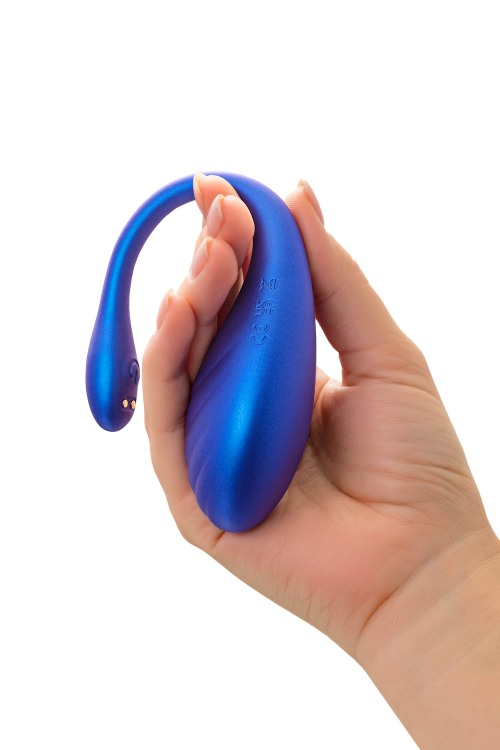 Виброяйцо L'Eroina APP CHOPPY с управлением от приложения и пульта силикон, синий, 21 см