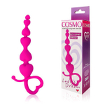 Розовая анальная цепочка Cosmo с петелькой - 14,5 см.