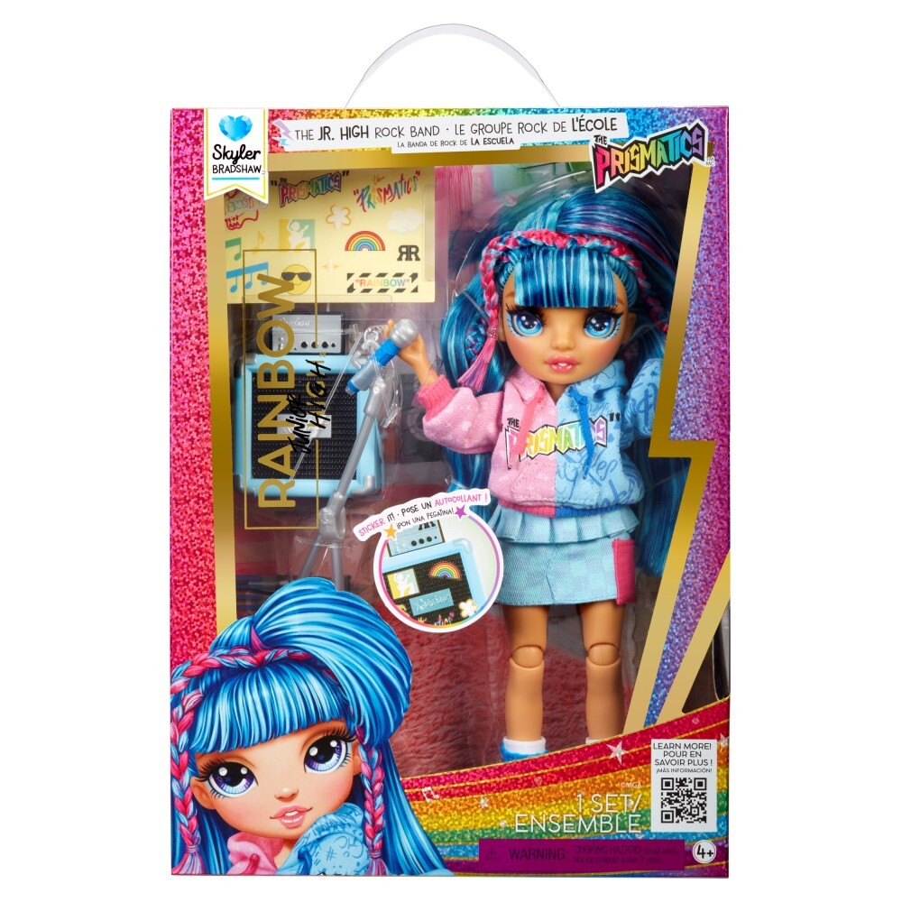 Rainbow High Junior - Модная кукла Скайлер (голубая) Рок-группа 565215