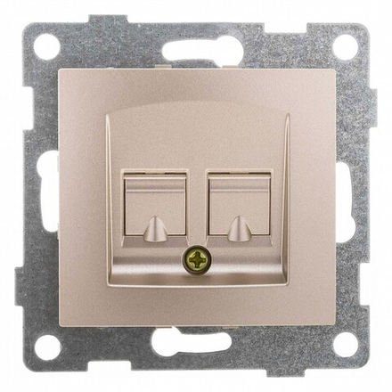 Розетка двойная телефонная RJ-12 Gusi Electric BRAVO С10Т2-027