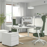 Письменный стол с регулировкой по высоте - IKEA MITTZON/МИТТЗОН ИКЕА, 140х60х65-85 см, белый