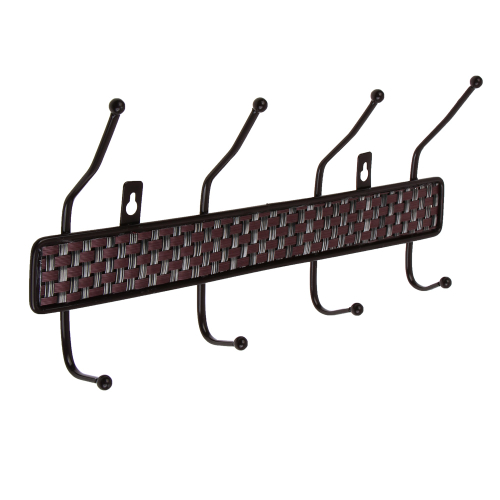 Вешалка настенная тм VETTA Плетенка, металл, 4 крючка, 32х14х4см