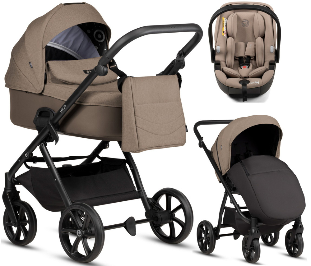 Детская коляска Tutis Leo 3 Plus 3 в 1 с автокреслом Beno Beige 1582261 Cinnamon