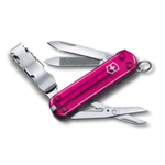 Нож Victorinox Classic Nail Clip 580, 65 мм, 8 функций, полупрозрачный розовый