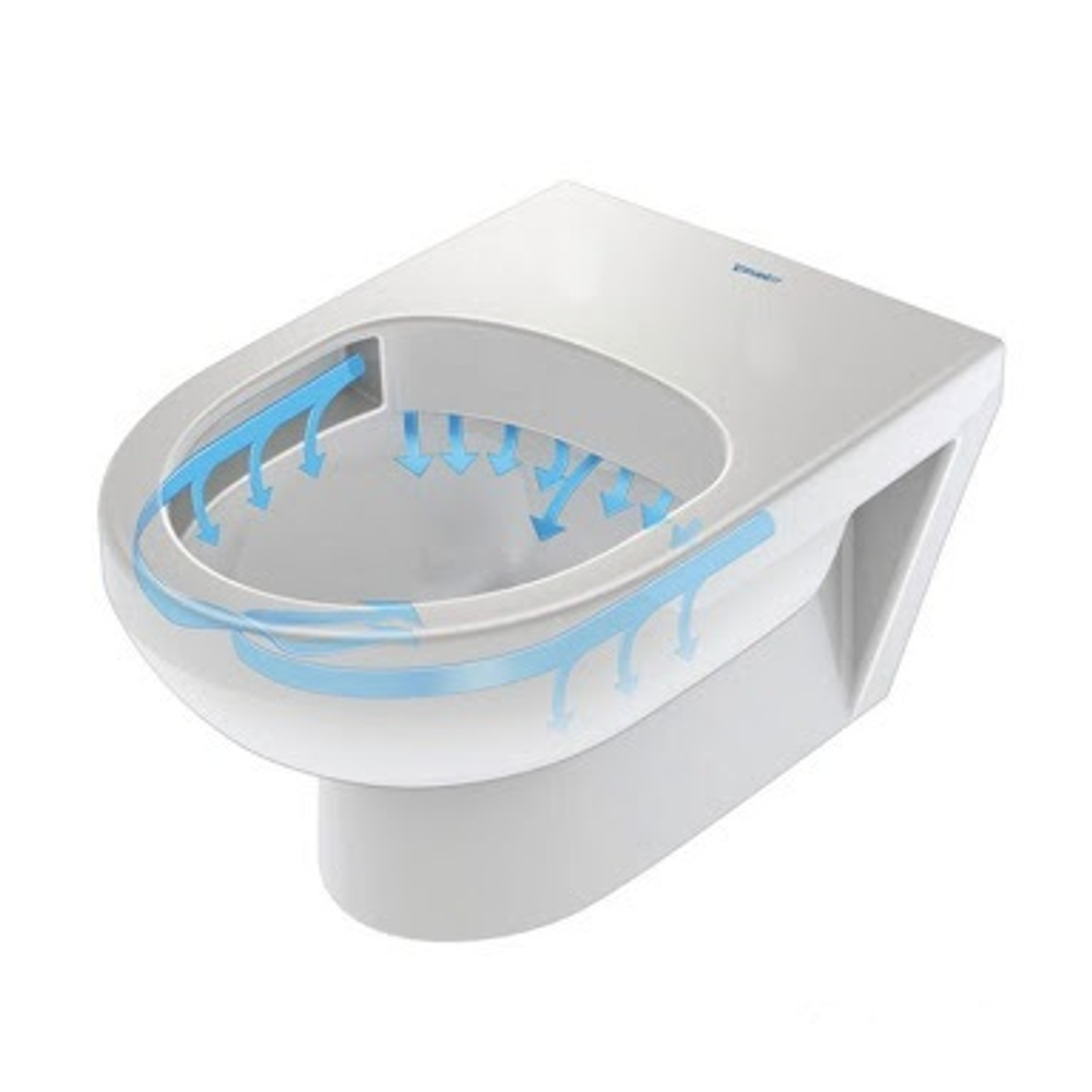 Унитаз подвесной Duravit DuraStyle Basic Rimless безободковый с сиденьем с микролифтом, белый/хром 45620900A1