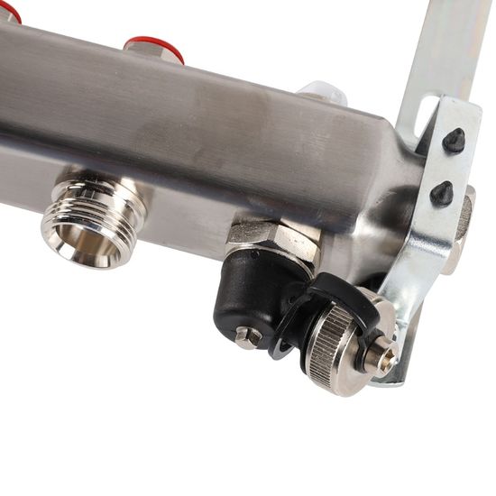 Коллектор Rommer 1"x3/4" на 5 контуров с запорными клапанами (нерж. сталь) RMS-3201-000005