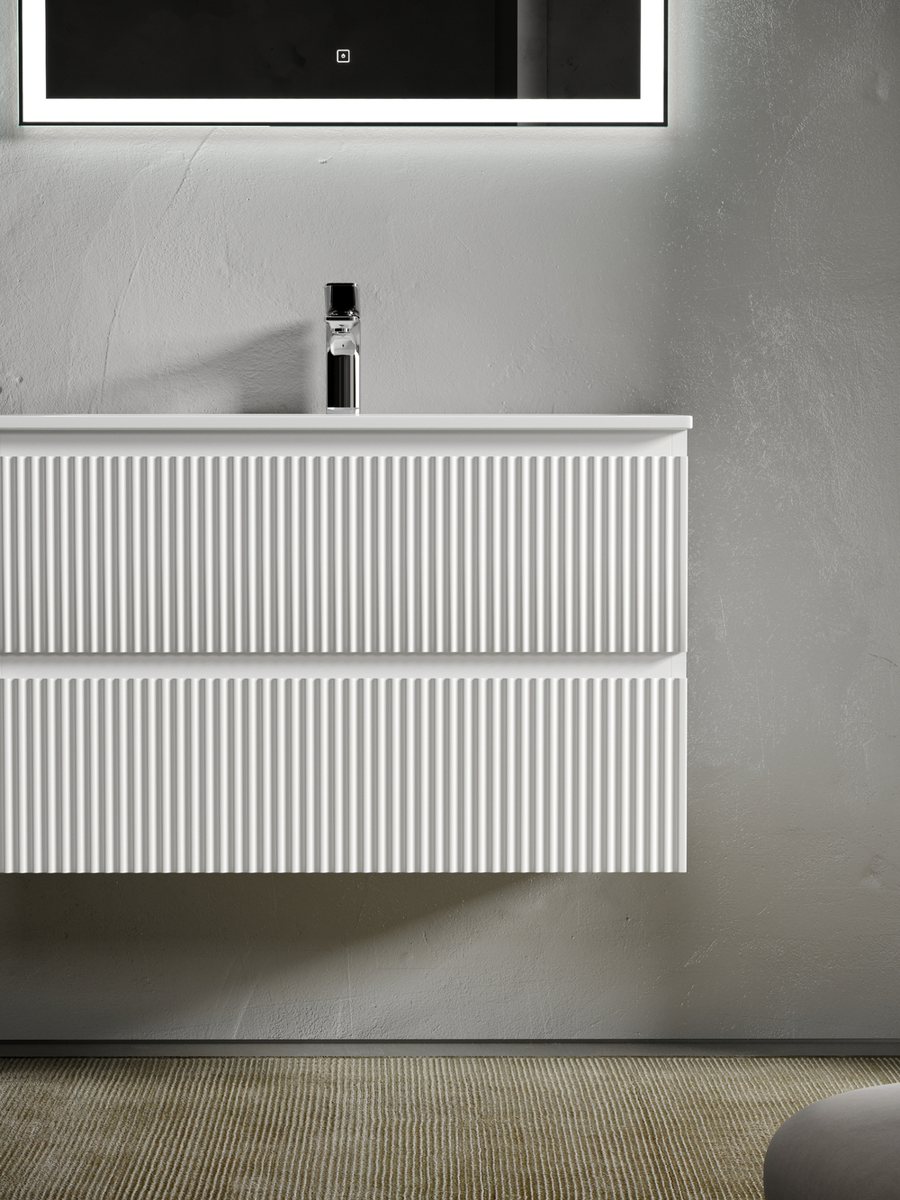 Тумба с раковиной Sancos Snob R 100 см SNR100RW правая, bianco