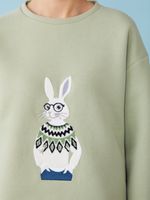 СВИТШОТ ЗАЙКА В СВИТЕРЕ PISTACHIO