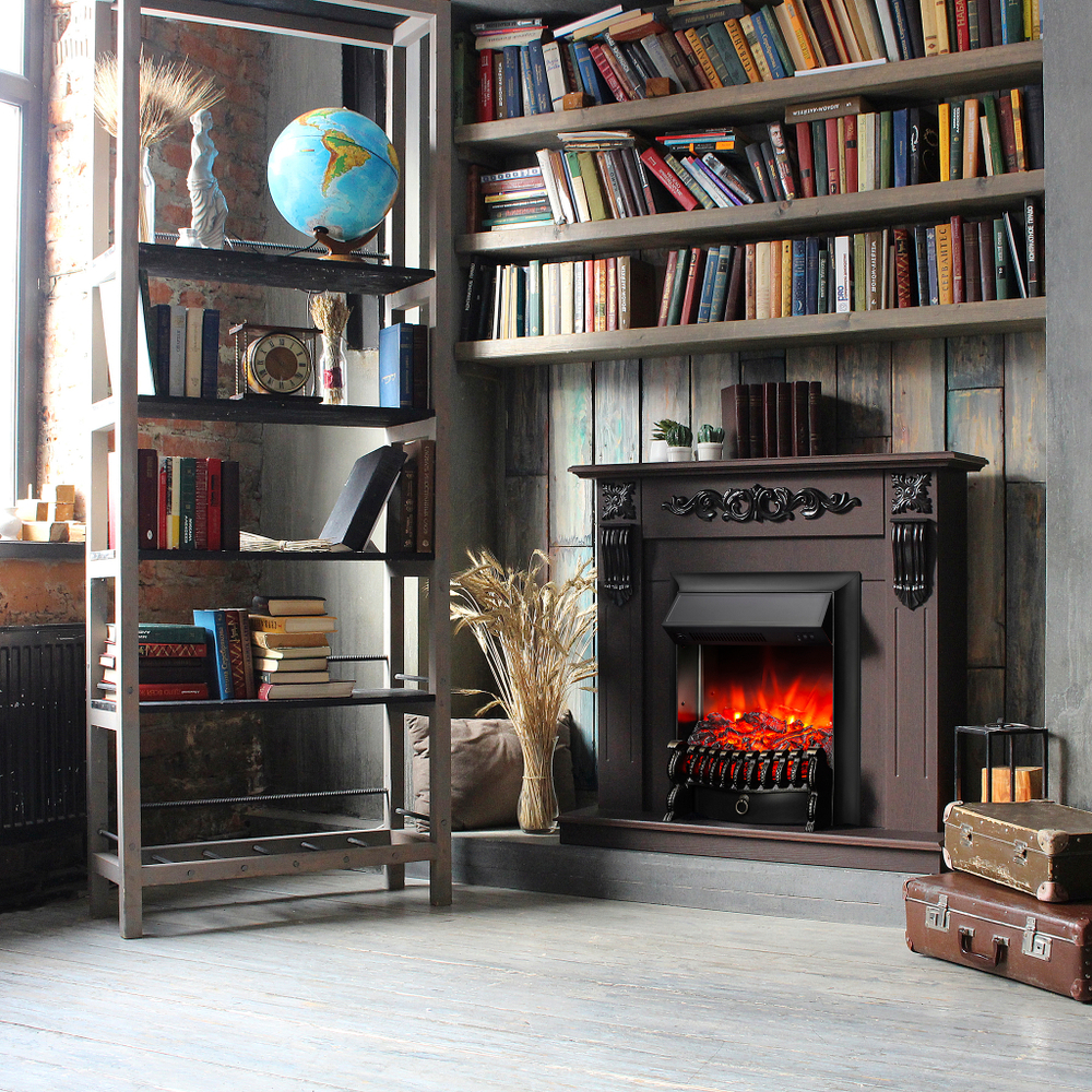 Каминокомплект Real Flame Dominica DN с очагом Fobos Lux Black (без пульта)