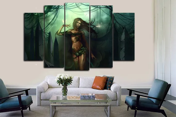 Модульная картина "Лесная нимфа"
