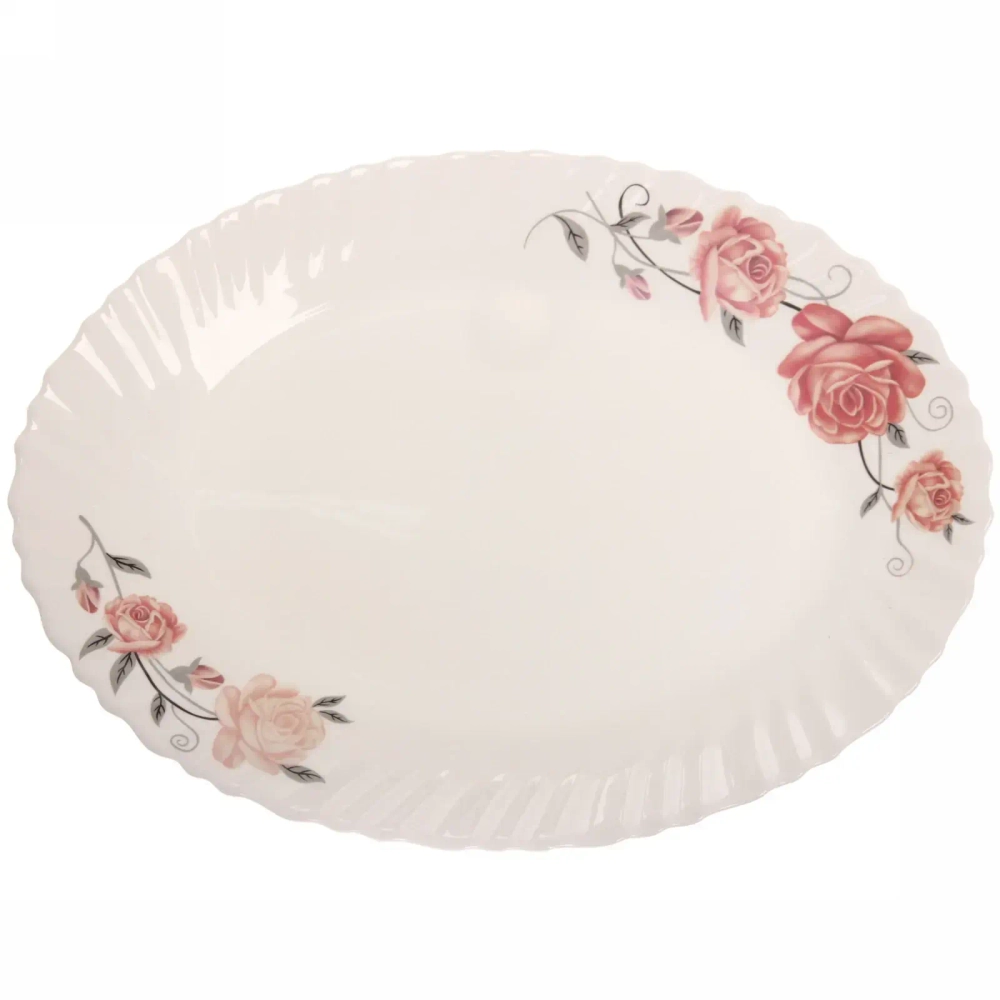 Блюдо сервировочное «Цветочная феерия» 34*26см стеклокерамика