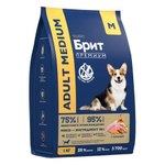 Сухой корм для собак BRIT PREMIUM с курицей для собак средних пород 10–25кг "Dog Adult Medium", 1кг