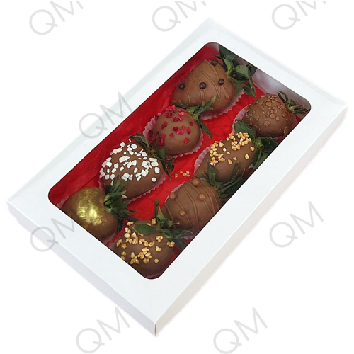 Коробка для клубники в шоколаде 250*150*40 мм (белая), 10шт